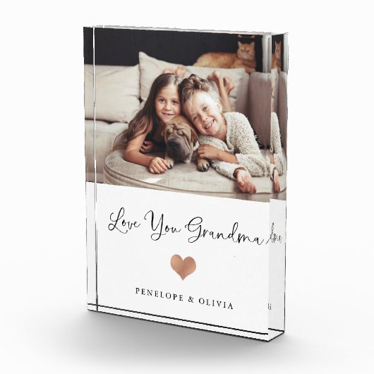 Bloc Photo Aimez-vous grand-mère| Script et coeur (Droite)