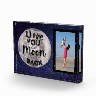 Bloc Photo Ajoutez votre photo I Love You to the Moon and Bac