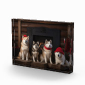 Bloc Photo Akita par le Noël de la cheminée (Droite)