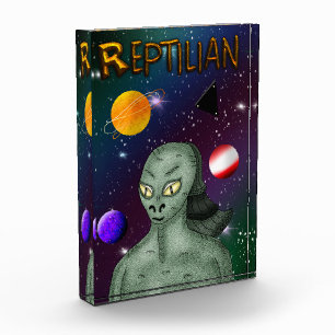Bloc Photo Alien reptilien avec l'espace extra-atmosphérique