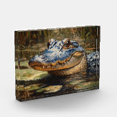 Bloc Photo Alligator dans les Everglades Wildlife Art (Gauche)