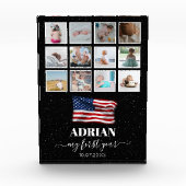 Bloc Photo American Flag Baby First Year Photo Collage (Devant)