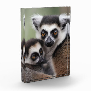 Bloc Photo **"Amour de la mère : Mummy and Baby Lemur Cuddlin
