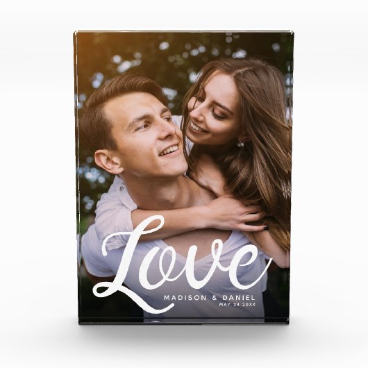 Bloc Photo AMOUR Moderne Calligraphie Simple Valentines Keeps (Devant)