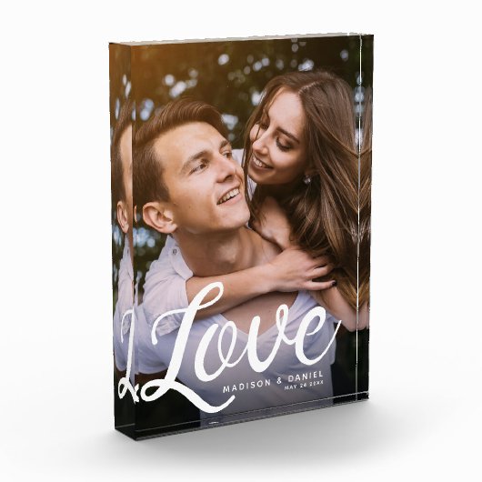 Bloc Photo AMOUR Moderne Calligraphie Simple Valentines Keeps (Gauche)