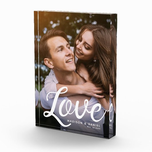 Bloc Photo AMOUR Moderne Calligraphie Simple Valentines Keeps (Droite)