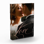 Bloc Photo Amour Orné | Calligraphie Fausse Rose Dorée (Gauche)