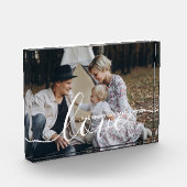 Bloc Photo 'Amour' Photo de famille personnalisée avec le nom (Gauche)