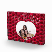 Bloc Photo AMOUR YOU MOM Rose Rouge Floral Heart Photo (Droite)