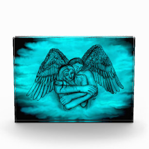 Bloc Photo Angel Eros en amour, design noir et vert