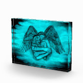 Bloc Photo Angel Eros en amour, design noir et vert (Droite)