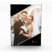 Bloc Photo Angle minimal Monogramme Photo personnalisée (Devant)