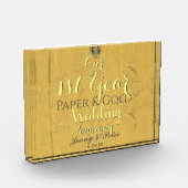 Bloc Photo Anniversaire du Mariage papier et or de 1ère année (Gauche)