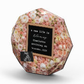 Bloc Photo Annonce de grossesse révélation bébé floral pastel (Droite)