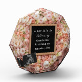 Bloc Photo Annonce de grossesse révélation bébé floral pastel (Gauche)