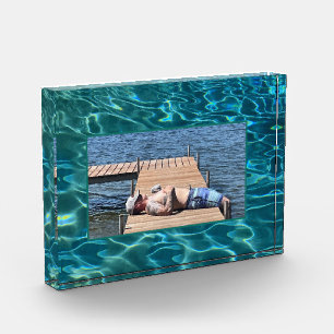 Bloc Photo Aqua Blue Water Motif, ondulations océaniques