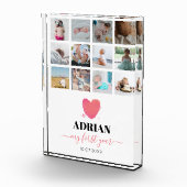 Bloc Photo Aquarelle Coeur bébé première année photo Collage (Droite)