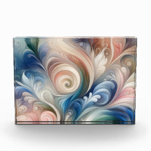 Bloc Photo Aquarelle Imaginaire Floral Pastel Bleu & Crème