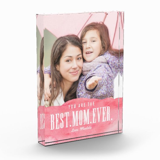 Bloc Photo Aquarelle Meilleure maman jamais Acrylique bloc ph (Gauche)