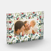 Bloc Photo aquarelle moderne cadre botanique de noël (Gauche)