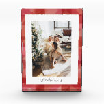 Bloc Photo Aquarelle rouge Plaid Noël rustique<br><div class="desc">Aquarelle rouge plaqué Russe Photo Bloc de Noël</div>
