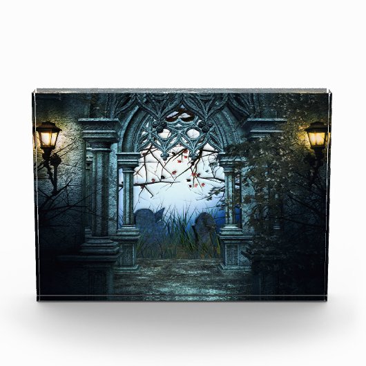 Bloc Photo Arrière - plan de cimetière sombre (Devant)