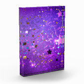 Bloc Photo Arrière - plan de feuille violet avec étoiles (Gauche)