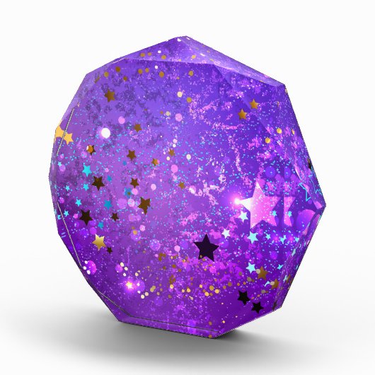 Bloc Photo Arrière - plan de feuille violet avec étoiles (Droite)