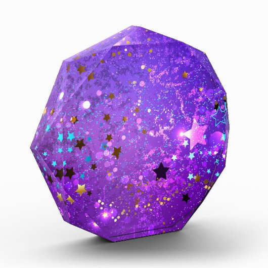 Bloc Photo Arrière - plan de feuille violet avec étoiles (Gauche)