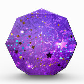 Bloc Photo Arrière - plan de feuille violet avec étoiles (Devant)