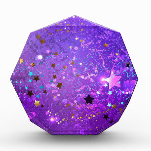 Bloc Photo Arrière - plan de feuille violet avec étoiles