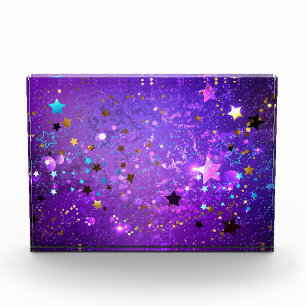 Bloc Photo Arrière - plan de feuille violet avec étoiles
