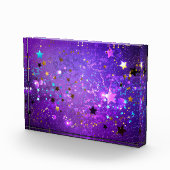 Bloc Photo Arrière - plan de feuille violet avec étoiles (Droite)