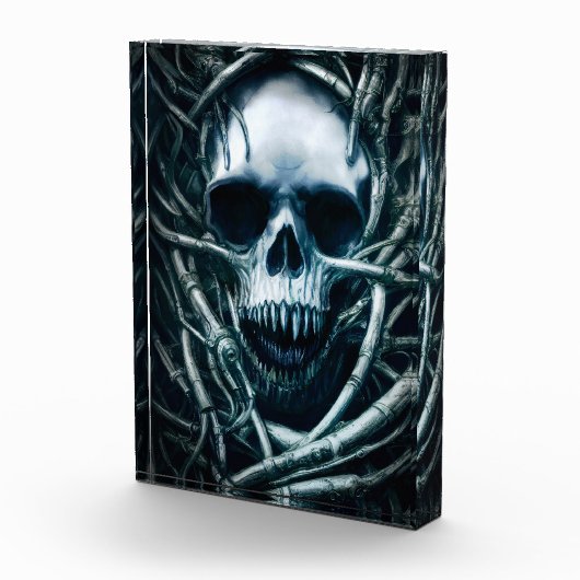 Bloc Photo Art du crâne gothique : Déplaisant Death Metal Sig (Droite)