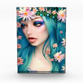 Bloc Photo Art éthéré | Belle Fée aux cheveux bleus (Devant)