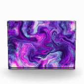 Bloc Photo Art fluide en marbre rose, bleu, violet (Devant)