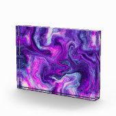 Bloc Photo Art fluide en marbre rose, bleu, violet (Droite)