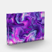 Bloc Photo Art fluide en marbre rose, bleu, violet (Gauche)