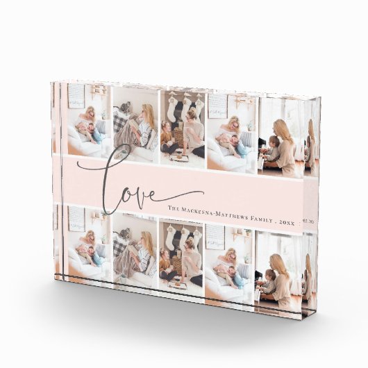 Bloc Photo Art moderne de l'amour de la famille Script Photo  (Droite)