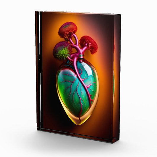 Bloc Photo Art numérique cardiaque en verre anatomique bloc a (Droite)