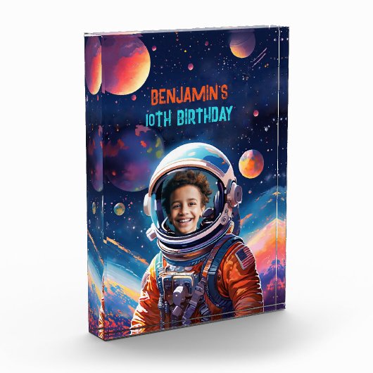 Bloc Photo Astronaut Deep Space Sky Planets Photo Gift (Gauche)