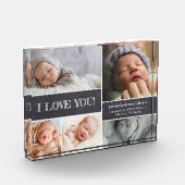 Bloc Photo Baby Faire-part Love Newborn Stats Photo collage (Gauche)