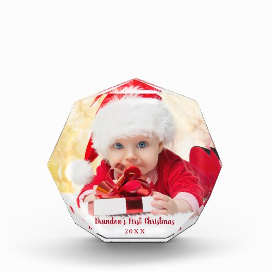 Bloc Photo Baby First Christmas Red Script O (Devant)