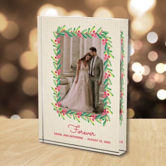 Bloc Photo Baies Verdure Mariée Marié Mariage