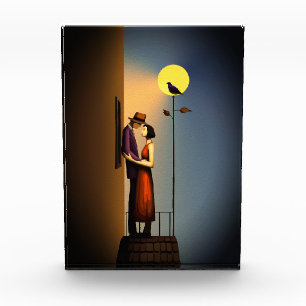 Bloc Photo Balcon au Clair de Lune Romantique – Amour Noir Vi