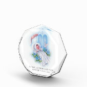 Bloc Photo Baptême Baby Boy Blue Flowers Croix (Droite)