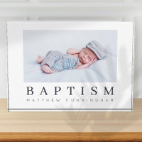 Baptême moderne minimaliste photo personnalisée