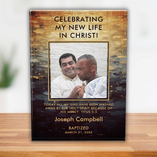 Bloc Photo Baptême Photo Keepsaké Cadeau Christian Modern Man