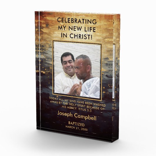 Bloc Photo Baptême Photo Keepsaké Cadeau Christian Modern Man (Droite)