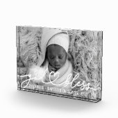 Bloc Photo Baptême Simple Élégant Moderne Coeur Bébé (Droite)